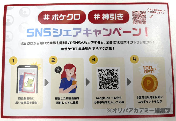 ポケットクロス 着荷報告で100pt獲得