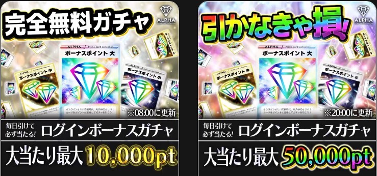 ログインボーナス ALPHA