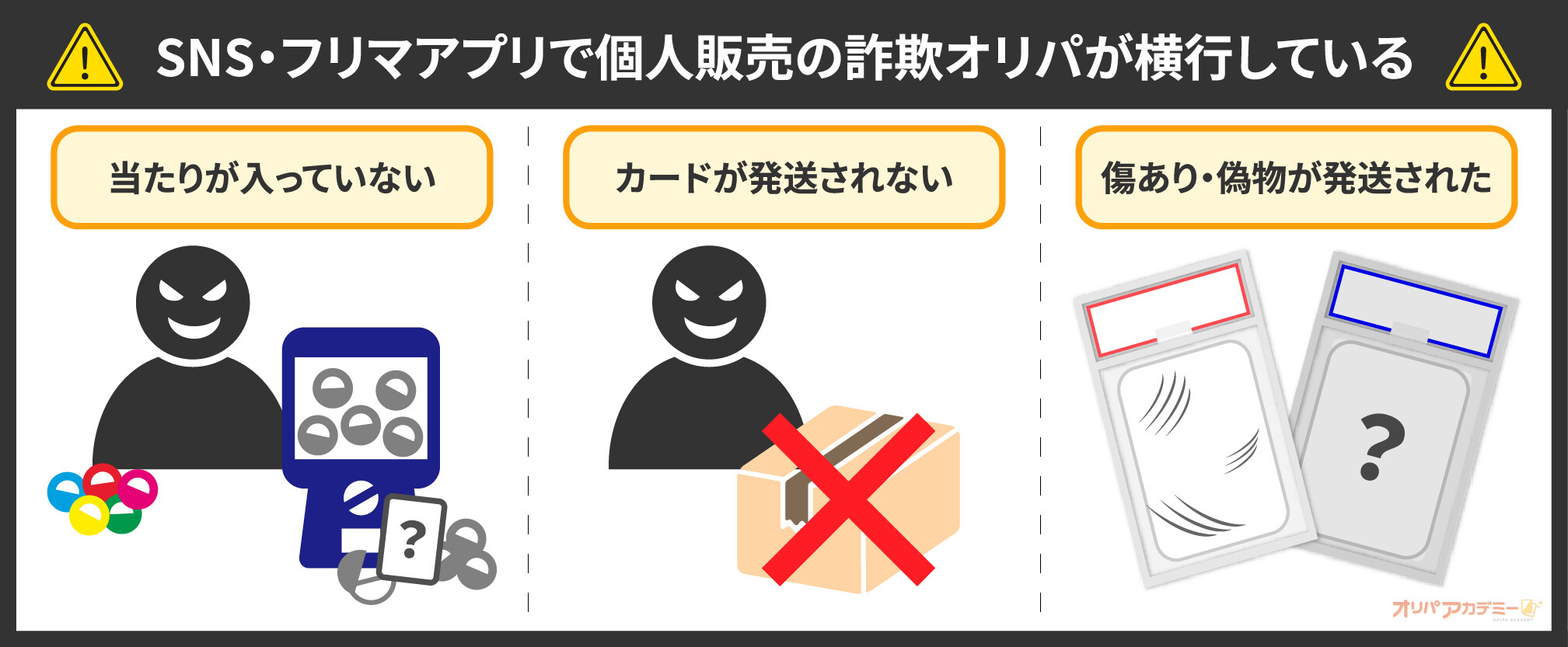 SNS・フリマサイトの悪質オリパの例