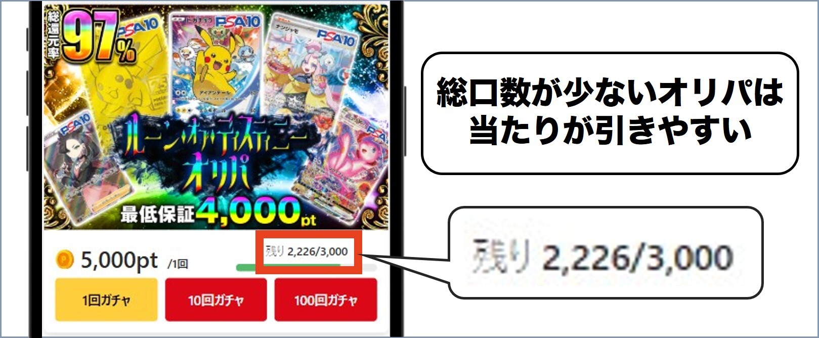 ポケクロ 3等以上が現実的に当たりやすい
