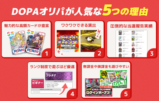 DOPAオリパが人気な5つの理由