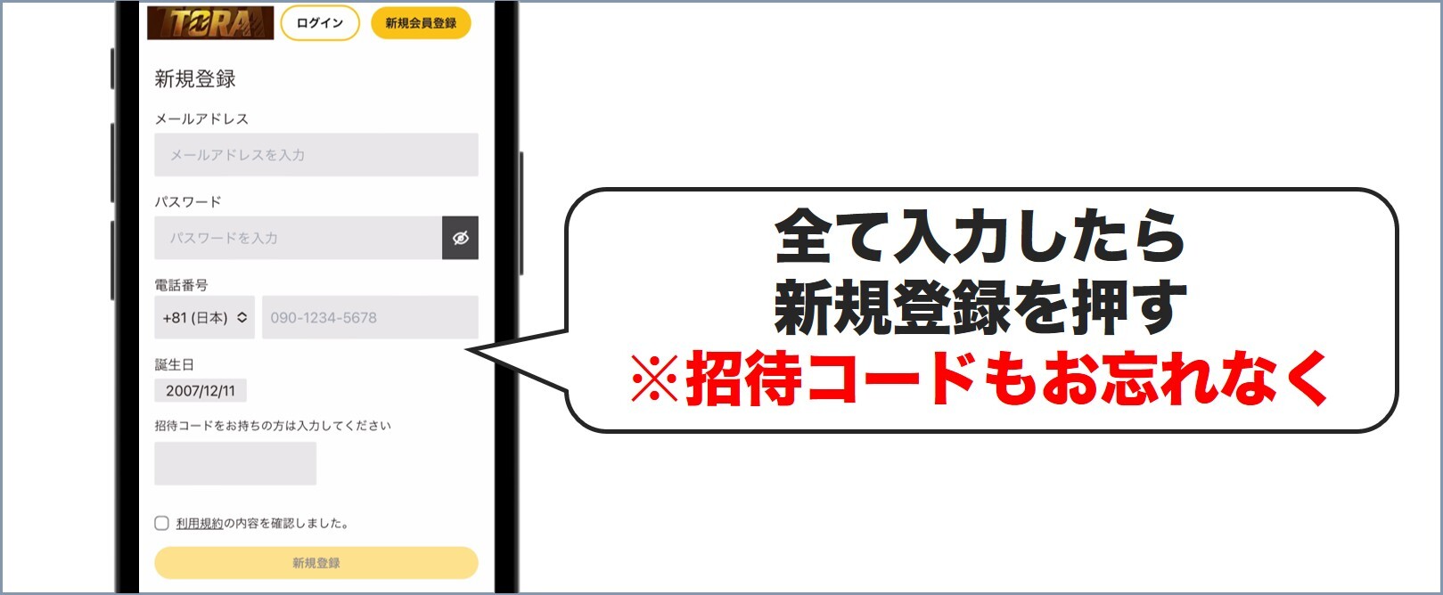 全て入力 TORAオリパ