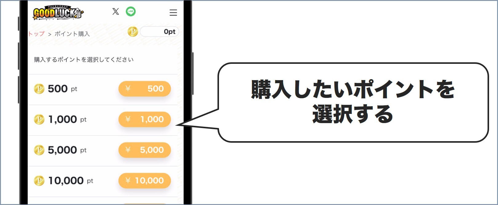 ポイントを選択 グッドラックオリパ