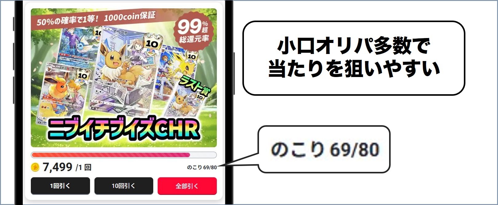 ブロックチェーンオリパ 小口オリパが豊富