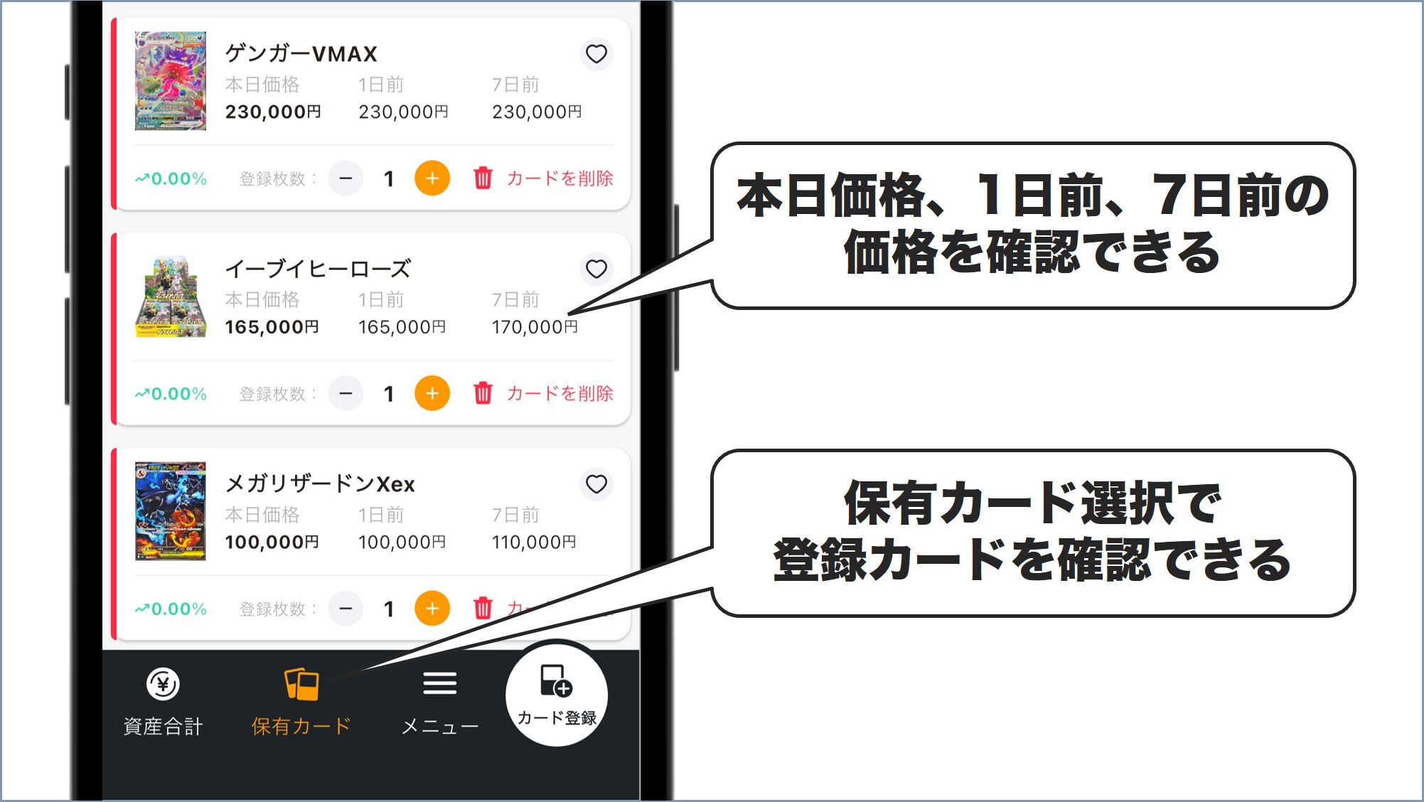 保有カード一覧を確認する